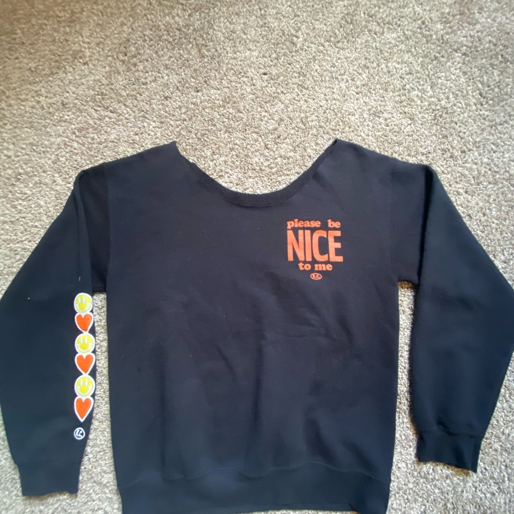 Kurtis Conner Merch Black Please Be Nice To Me Sweatshirt